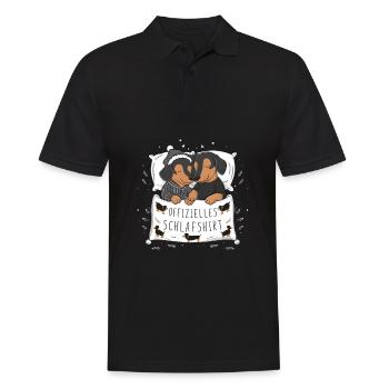 Chemise de nuit officielle Couple de teckels mignons - Polo Homme - noir - Devant - Kai (181cm)