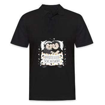 Offizielles Schlafshirt Süßes Igel Paar - Männer Poloshirt - Schwarz - Vorne - Kai (181cm)