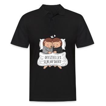 Offizielles Schlafshirt Süßes Igel Paar - Männer Poloshirt - Schwarz - Vorne - Kai (181cm)