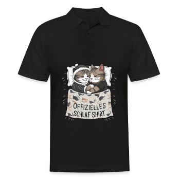 Chemise de nuit officielle Chat mignon chat chats couple - Polo Homme - noir - Devant - Kai (181cm)