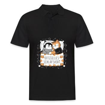 Chemise de nuit officielle Chat mignon chat chats couple - Polo Homme - noir - Devant - Kai (181cm)