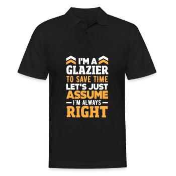 Glaser Geschenk - Männer Poloshirt - Schwarz - Vorne - Kai (181cm)