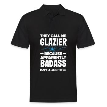 Glaser Geschenk - Männer Poloshirt - Schwarz - Vorne - Kai (181cm)