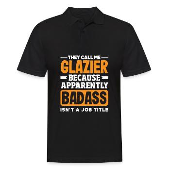 Glaser Geschenk - Männer Poloshirt - Schwarz - Vorne - Kai (181cm)