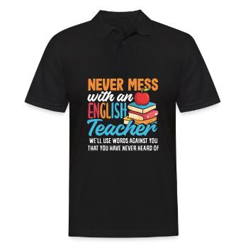 Lustiges Lehrer Lehrerinnen Geschenk - Männer Poloshirt - Schwarz - Vorne - Kai (181cm)