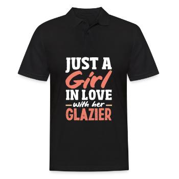 Glaser Geschenk - Männer Poloshirt - Schwarz - Vorne - Kai (181cm)