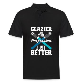 Glaser Geschenk - Männer Poloshirt - Schwarz - Vorne - Kai (181cm)