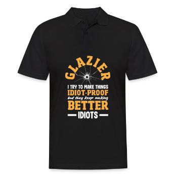 Glaser Geschenk - Männer Poloshirt - Schwarz - Vorne - Kai (181cm)