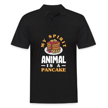 Cadeau drôle d’amateur de crêpes - Polo Homme - noir - Devant - Kai (181cm)