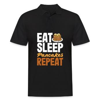 Cadeau drôle d’amateur de crêpes - Polo Homme - noir - Devant - Kai (181cm)
