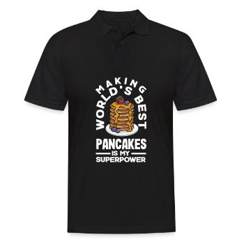Cadeau drôle d’amateur de crêpes - Polo Homme - noir - Devant - Kai (181cm)