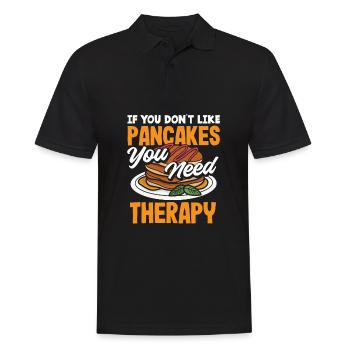 Cadeau drôle d’amateur de crêpes - Polo Homme - noir - Devant - Kai (181cm)