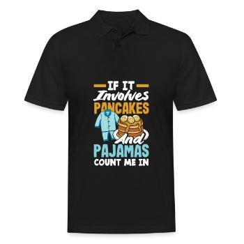 Cadeau drôle d’amateur de crêpes - Polo Homme - noir - Devant - Kai (181cm)