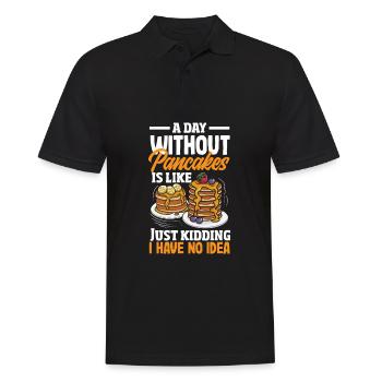 Cadeau drôle d’amateur de crêpes - Polo Homme - noir - Devant - Kai (181cm)