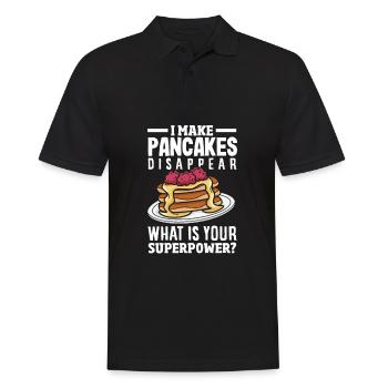 Cadeau drôle d’amateur de crêpes - Polo Homme - noir - Devant - Kai (181cm)