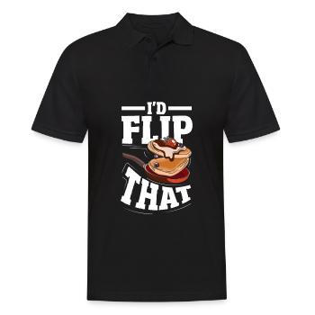Cadeau drôle d’amateur de crêpes - Polo Homme - noir - Devant - Kai (181cm)