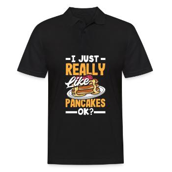 Cadeau drôle d’amateur de crêpes - Polo Homme - noir - Devant - Kai (181cm)