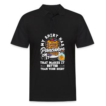 Cadeau drôle d’amateur de crêpes - Polo Homme - noir - Devant - Kai (181cm)