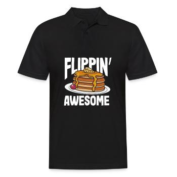Cadeau drôle d’amateur de crêpes - Polo Homme - noir - Devant - Kai (181cm)