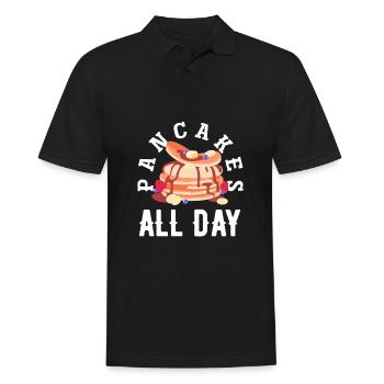 Cadeau drôle d’amateur de crêpes - Polo Homme - noir - Devant - Kai (181cm)