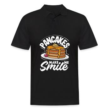 Cadeau drôle d’amateur de crêpes - Polo Homme - noir - Devant - Kai (181cm)
