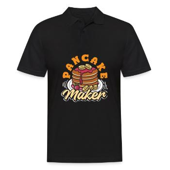 Cadeau drôle d’amateur de crêpes - Polo Homme - noir - Devant - Kai (181cm)