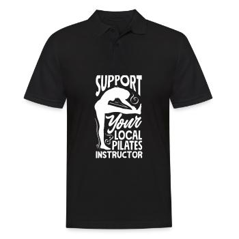 Soutenez votre entraîneur de Pilates localement - Polo Homme - noir - Devant - Kai (181cm)