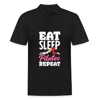 Eat Sleep Pilates Repeat Passion - Men's Polo Shirt - black - Front - Kai (181cm)