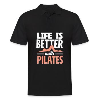 La vie est meilleure avec le Pilates - Polo Homme - noir - Devant - Kai (181cm)