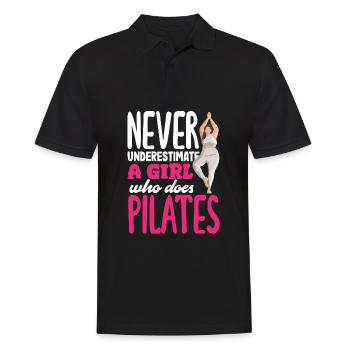 Never Underestimate a Girl Pilates - Men's Polo Shirt - black - Front - Kai (181cm)