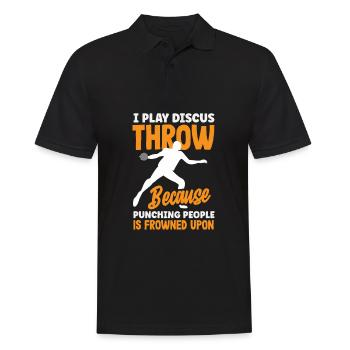 Diskus Diskuswurf Leichtathlet Sportler Geschenk - Männer Poloshirt - Schwarz - Vorne - Kai (181cm)