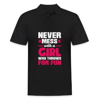 Diskus Diskuswurf Leichtathlet Sportler Geschenk - Männer Poloshirt - Schwarz - Vorne - Kai (181cm)