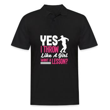 Diskus Diskuswurf Leichtathlet Sportler Geschenk - Männer Poloshirt - Schwarz - Vorne - Kai (181cm)