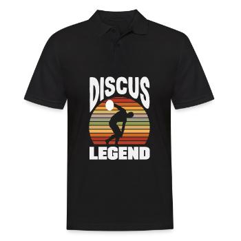 Diskus Diskuswurf Leichtathlet Sportler Geschenk - Männer Poloshirt - Schwarz - Vorne - Kai (181cm)