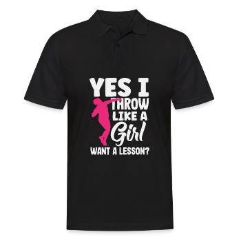 Diskus Diskuswurf Leichtathlet Sportler Geschenk - Männer Poloshirt - Schwarz - Vorne - Kai (181cm)