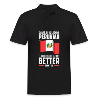 Peru Peruaner Geschenk - Männer Poloshirt - Schwarz - Vorne - Kai (181cm)