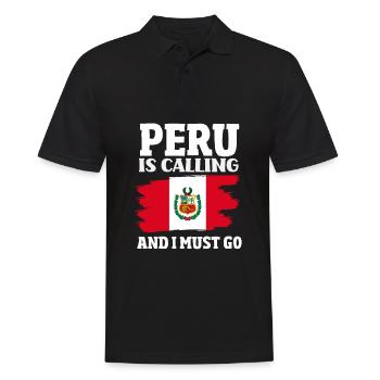 Peru Peruaner Geschenk - Männer Poloshirt - Schwarz - Vorne - Kai (181cm)