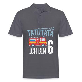Tatütata Feuerwehr 6. Geburtstag - Männer Poloshirt - Anthrazit - Vorne - Nico (186cm)