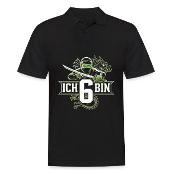 Ich Bin 6 Ninja Geburtstagsshirt - Männer Poloshirt - Schwarz - Vorne - Kai (181cm)