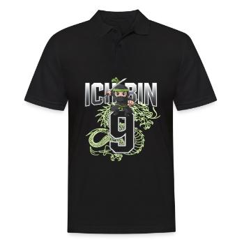 Ich Bin 9 Ninja Geburtstagsshirt - Männer Poloshirt - Schwarz - Vorne - Kai (181cm)
