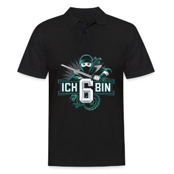 Ich Bin 6 Ninja Geburtstagsshirt - Männer Poloshirt - Schwarz - Vorne - Kai (181cm)