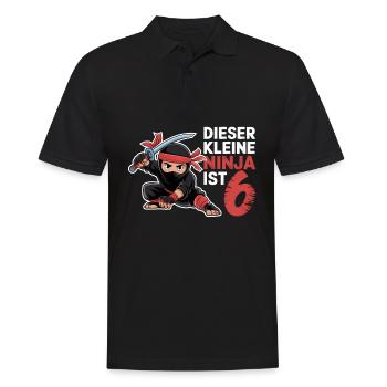 This Little Ninja Is 6 Birthday Shirt - Men's Polo Shirt - black - Front - Kai (181cm)