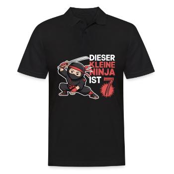 This Little Ninja Is 7 Birthday Shirt - Men's Polo Shirt - black - Front - Kai (181cm)