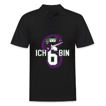 Ich Bin 6 Ninja Geburtstagsshirt - Männer Poloshirt - Schwarz - Vorne - Kai (181cm)