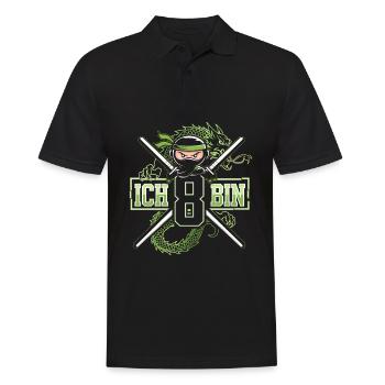 Ich Bin 8 Ninja Geburtstagsshirt - Männer Poloshirt - Schwarz - Vorne - Kai (181cm)