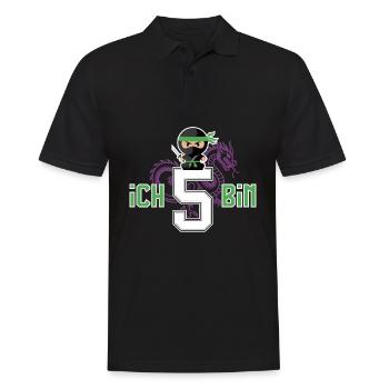 Ich Bin 5 Ninja Geburtstagsshirt - Männer Poloshirt - Schwarz - Vorne - Kai (181cm)
