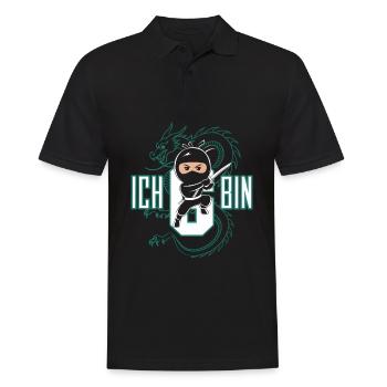 Ich Bin 6 Ninja Geburtstagsshirt - Männer Poloshirt - Schwarz - Vorne - Kai (181cm)