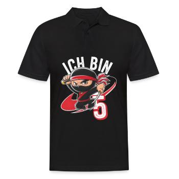 This Little Ninja Is 5 Birthday Shirt - Men's Polo Shirt - black - Front - Kai (181cm)