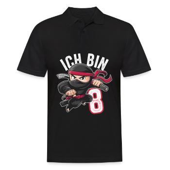 This Little Ninja Is 8 Birthday T-Shirt - Men's Polo Shirt - black - Front - Kai (181cm)