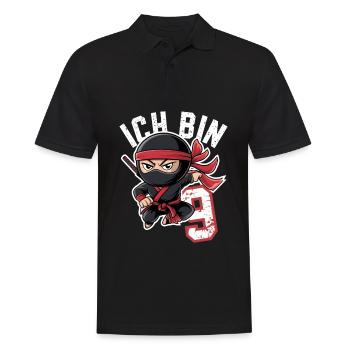 This Little Ninja Is 9 Birthday T-Shirt - Men's Polo Shirt - black - Front - Kai (181cm)